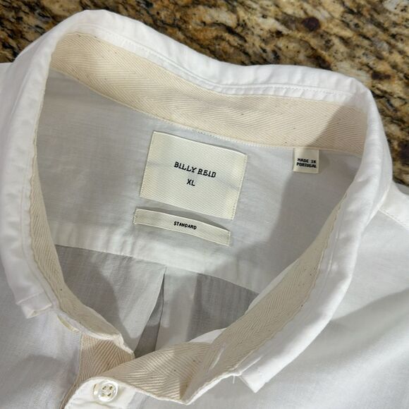 Billy Reid Standard Classic White Casual Button-Down Shirt Size XL - Picture 6 of 11